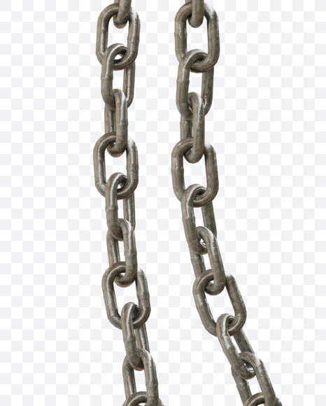 Letter D from Iron chain alphabet on Yellow Images Creative Fonts - S71702