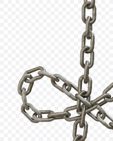Letter K from Iron chain alphabet on Yellow Images Creative Fonts - S71709