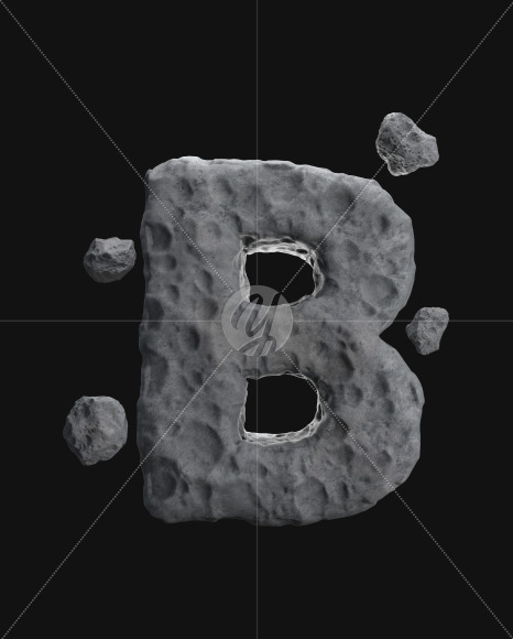 Letter B from Asteroid font on Yellow Images Creative Fonts - S71884