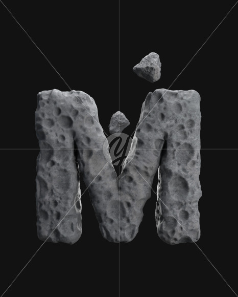 Letter M from Asteroid font on Yellow Images Creative Fonts - S71894