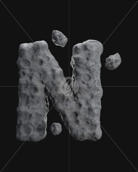 Letter N from Asteroid font on Yellow Images Creative Fonts - S71895