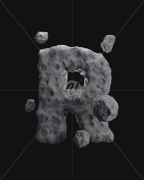 Letter R from Asteroid font on Yellow Images Creative Fonts - S71899