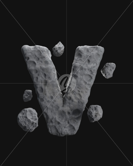 Letter V from Asteroid font on Yellow Images Creative Fonts - S71903