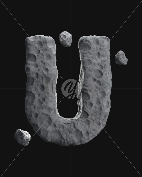 Letter U from Asteroid font on Yellow Images Creative Fonts - S71902