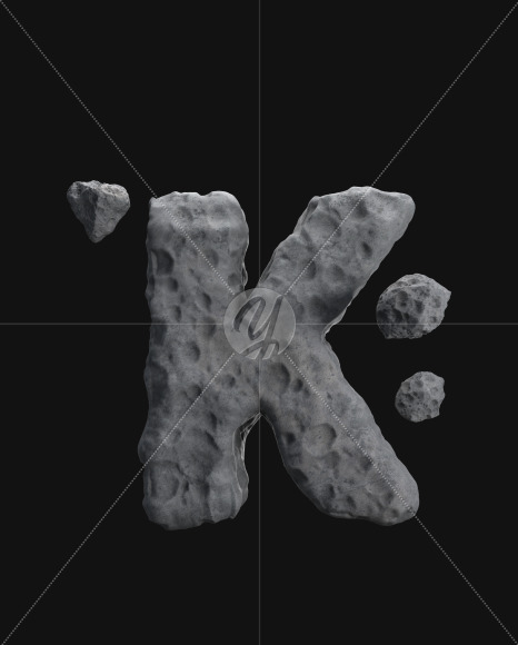 Letter K from Asteroid font on Yellow Images Creative Fonts - S71892