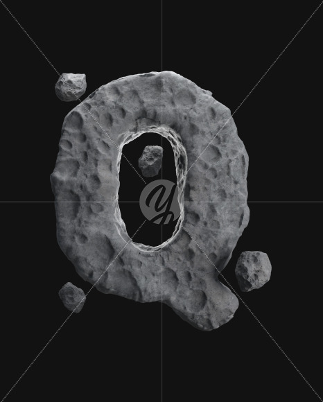 Letter Q from Asteroid font on Yellow Images Creative Fonts - S71898