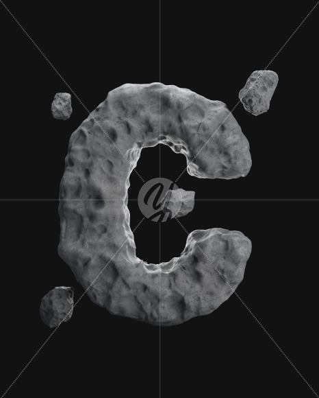 Letter C from Asteroid font on Yellow Images Creative Fonts - S71885