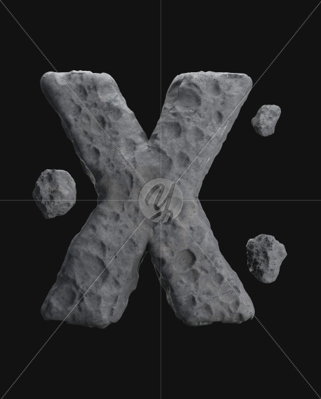 Letter X from Asteroid font on Yellow Images Creative Fonts - S71905