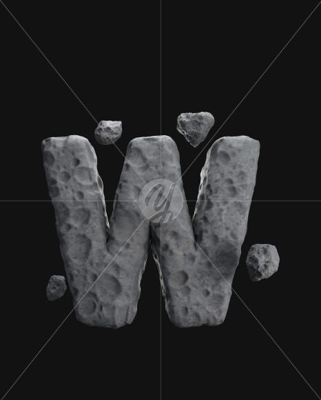 Letter W from Asteroid font on Yellow Images Creative Fonts - S71904