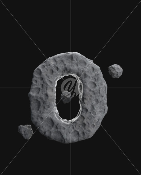 Letter O from Asteroid font on Yellow Images Creative Fonts - S71896