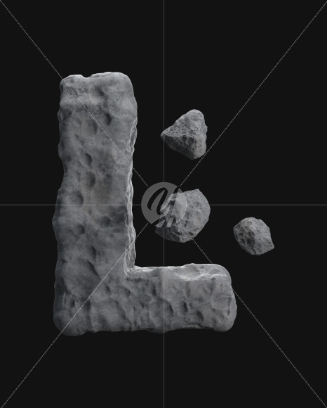 Letter L from Asteroid font on Yellow Images Creative Fonts - S71893