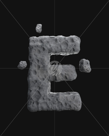 Letter E from Asteroid font on Yellow Images Creative Fonts - S71887