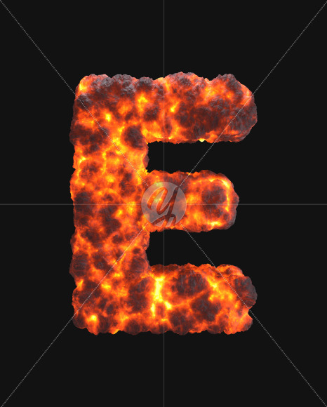 Letter E from Lava font on Yellow Images Creative Fonts - S71994