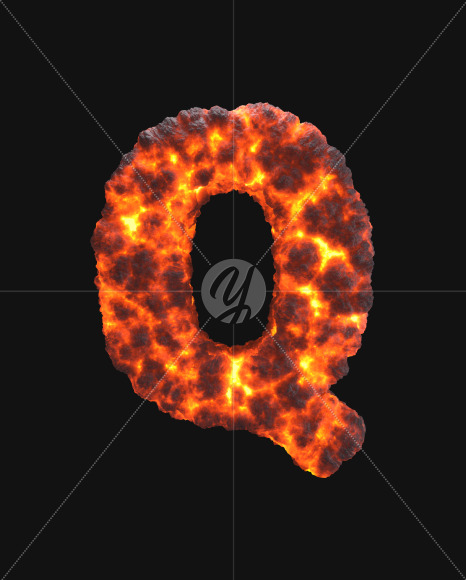 Letter Q from Lava font on Yellow Images Creative Fonts - S72006