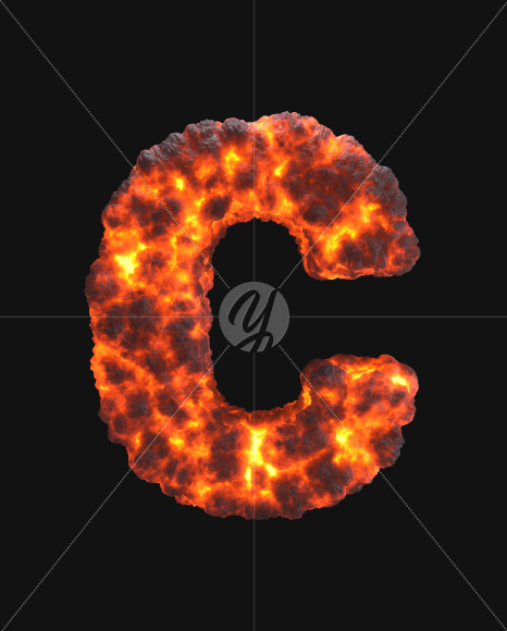 Letter C from Lava font on Yellow Images Creative Fonts - S71992