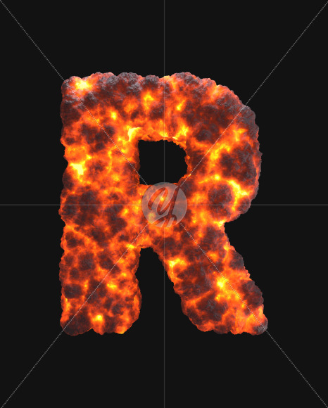 Letter R from Lava font on Yellow Images Creative Fonts - S72007