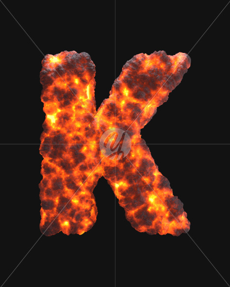 Letter K from Lava font on Yellow Images Creative Fonts - S72000