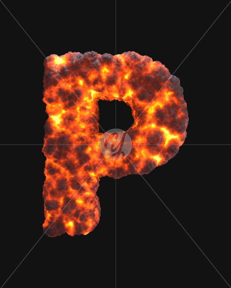 Letter P from Lava font on Yellow Images Creative Fonts - S72005