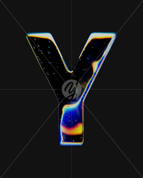 Letter Y from Dispersive Glass Font on Yellow Images Creative Fonts - S72040