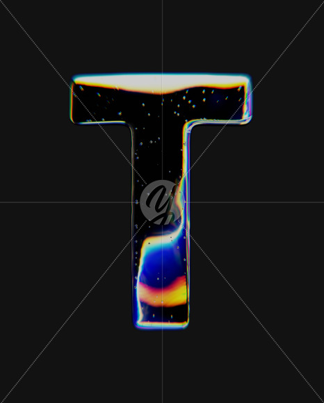 Letter T from Dispersive Glass Font on Yellow Images Creative Fonts - S72035