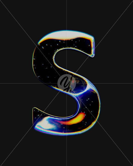 Letter S from Dispersive Glass Font on Yellow Images Creative Fonts - S72034