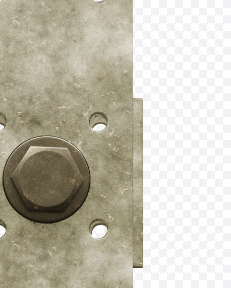 4 from Metal fixing plate alphabet on Yellow Images Creative Fonts - S72309
