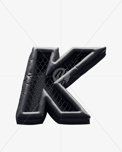 Letter K from Fight night -black alphabet on Yellow Images Creative Fonts - S72363