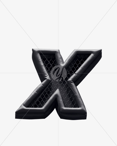 Letter X from Fight night -black alphabet on Yellow Images Creative Fonts - S72376