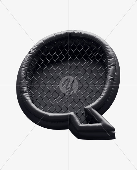 Letter Q from Fight night -black alphabet on Yellow Images Creative Fonts - S72369