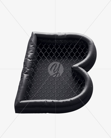 Letter B from Fight night -black alphabet on Yellow Images Creative Fonts - S72354