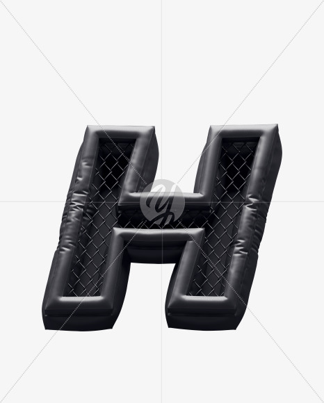 Letter H from Fight night -black alphabet on Yellow Images Creative Fonts - S72360