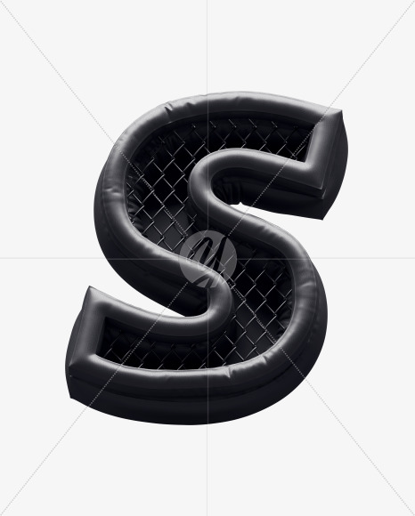 Letter S from Fight night -black alphabet on Yellow Images Creative Fonts - S72371