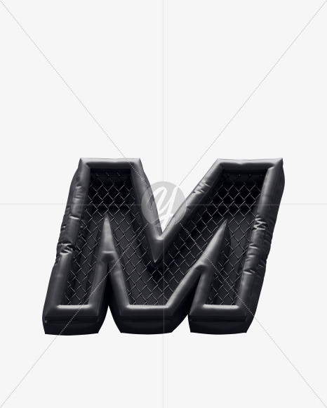 Letter M from Fight night -black alphabet on Yellow Images Creative Fonts - S72365