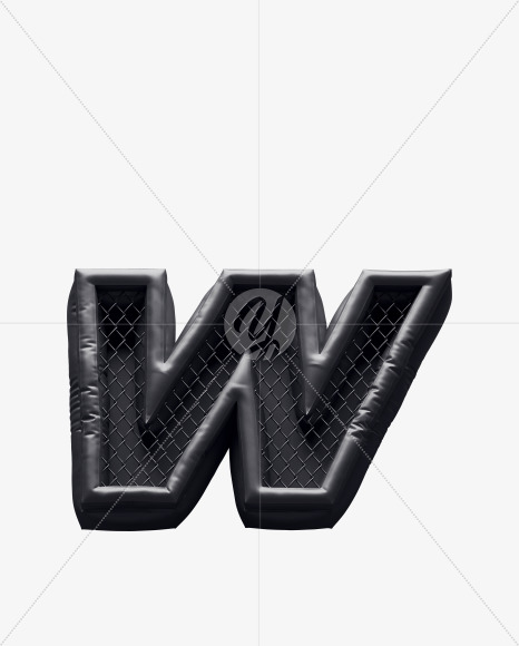 Letter W from Fight night -black alphabet on Yellow Images Creative Fonts - S72375