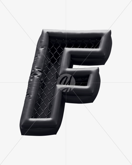 Letter F from Fight night -black alphabet on Yellow Images Creative Fonts - S72358