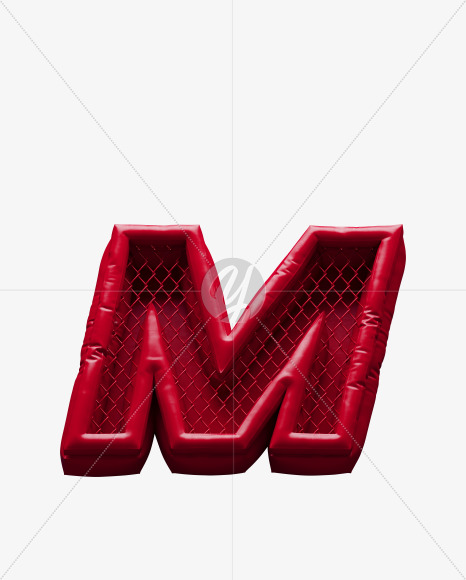 Letter M from Fight night - red alphabet on Yellow Images Creative Fonts - S72408