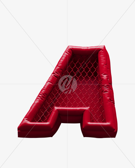 Letter A from Fight night - red alphabet on Yellow Images Creative Fonts - S72396