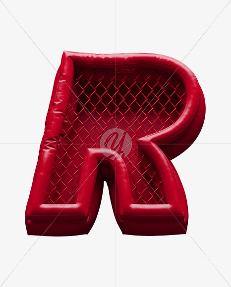 Letter R from Fight night - red alphabet on Yellow Images Creative Fonts - S72413