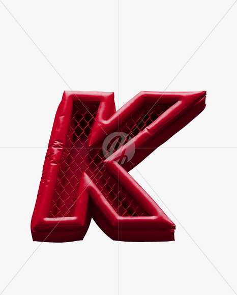 Letter K from Fight night - red alphabet on Yellow Images Creative Fonts - S72406