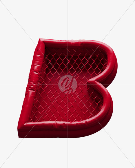 Letter B from Fight night - red alphabet on Yellow Images Creative Fonts - S72397