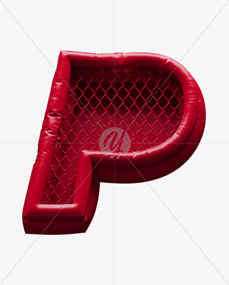 Letter P from Fight night - red alphabet on Yellow Images Creative Fonts - S72411