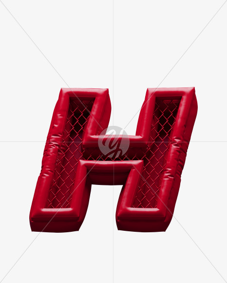 Letter H from Fight night - red alphabet on Yellow Images Creative Fonts - S72403