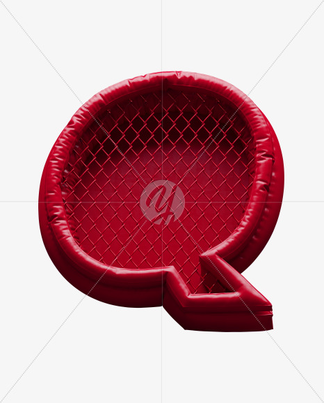 Letter Q from Fight night - red alphabet on Yellow Images Creative Fonts - S72412