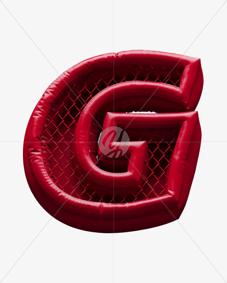 Letter G from Fight night - red alphabet on Yellow Images Creative Fonts - S72402