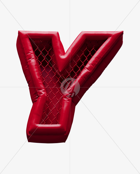 Letter Y from Fight night - red alphabet on Yellow Images Creative Fonts - S72420