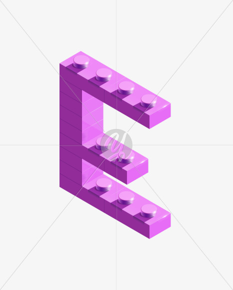 Letter E from 3d lego on Yellow Images Creative Fonts - S72544