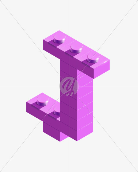 Letter J from 3d lego on Yellow Images Creative Fonts - S72549