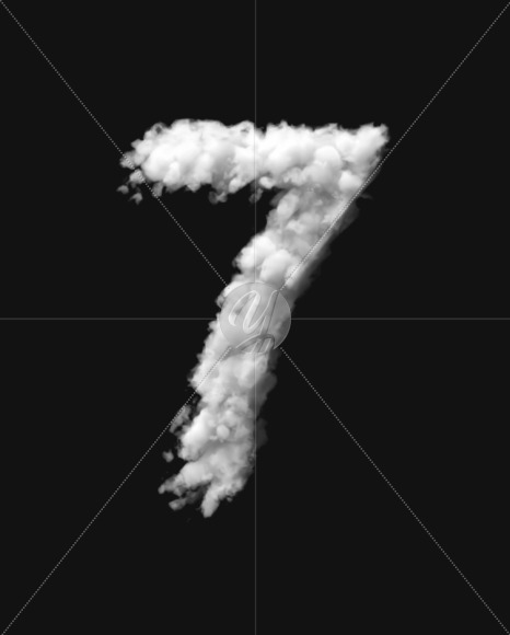 7 from White Dense Clouds on Yellow Images Creative Fonts - S72724