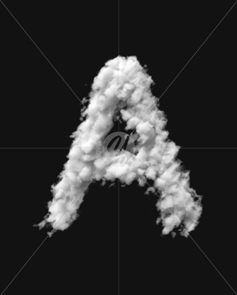 Letter A from White Dense Clouds on Yellow Images Creative Fonts - S72692