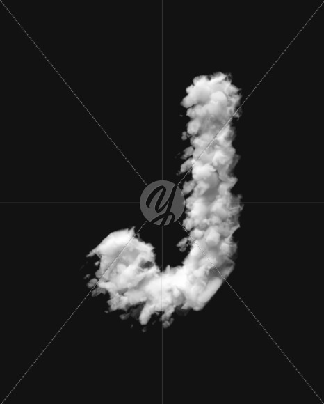 Letter J from White Dense Clouds on Yellow Images Creative Fonts - S72701